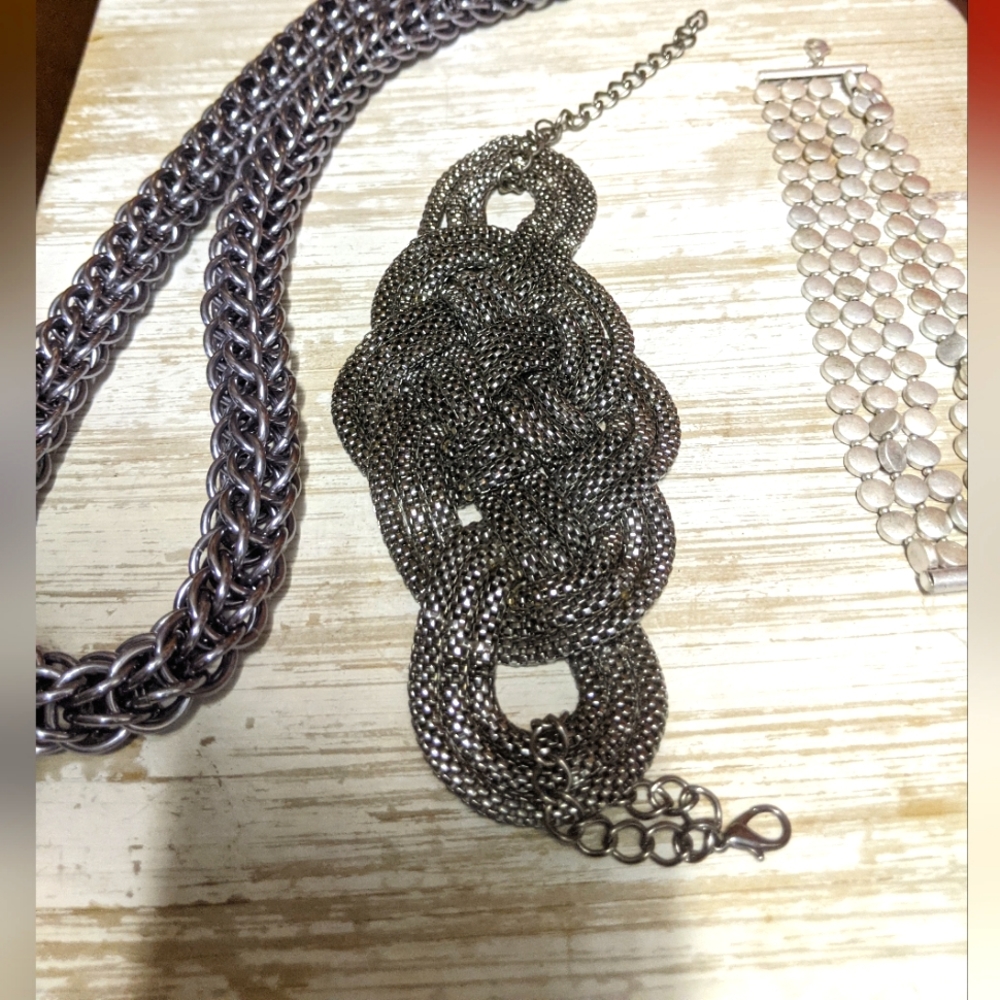 Silver statement bracelet